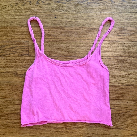 Aerie Bright Pink Twist Strap Tank Top - Picture 1 of 1